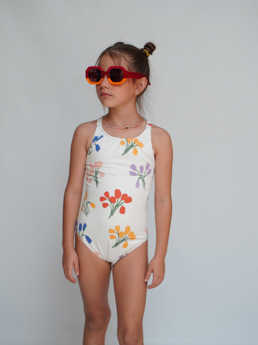 Vestido de Baño Criss Cross Tulipanes