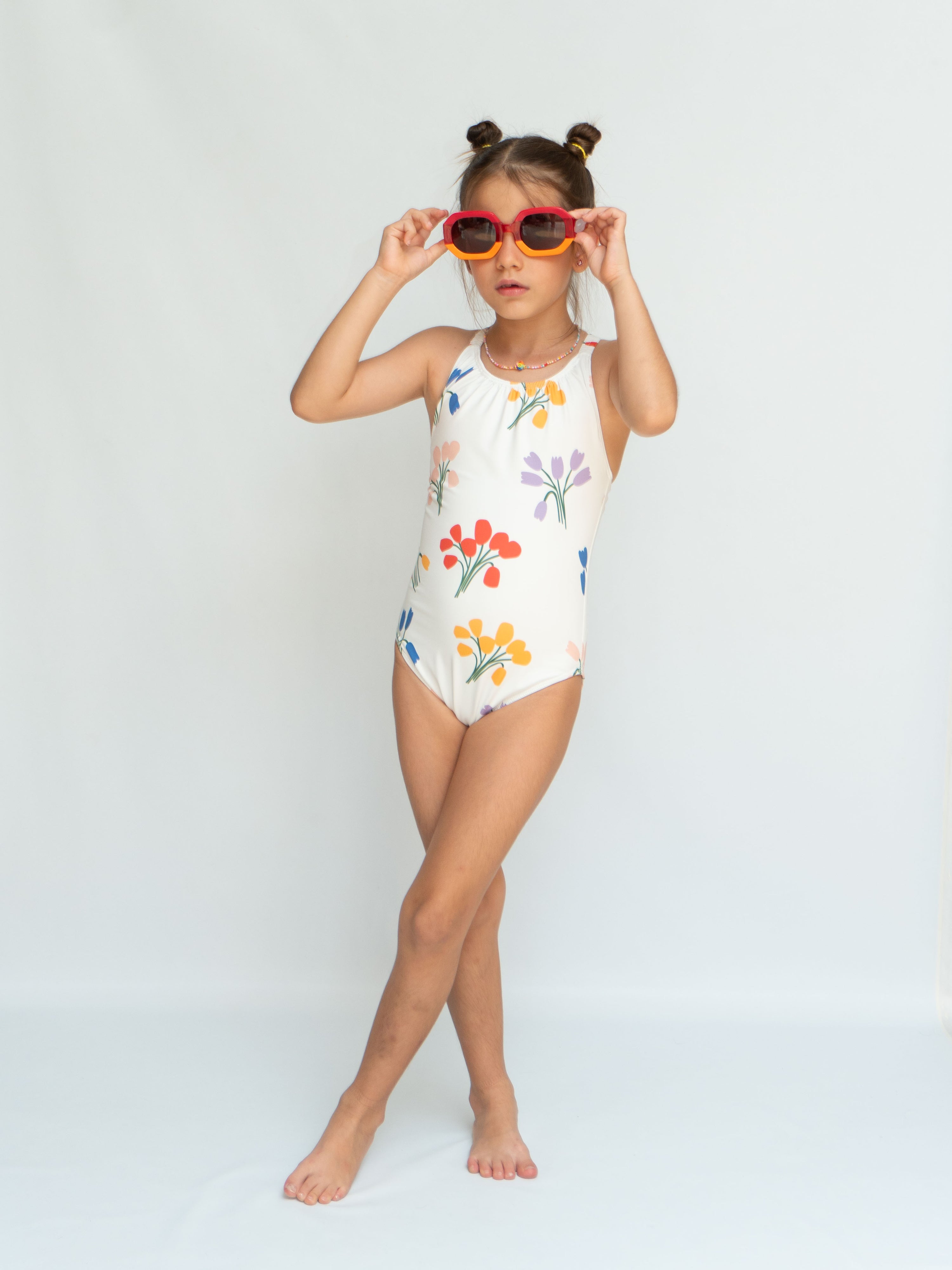 Vestido de Baño Criss Cross Tulipanes