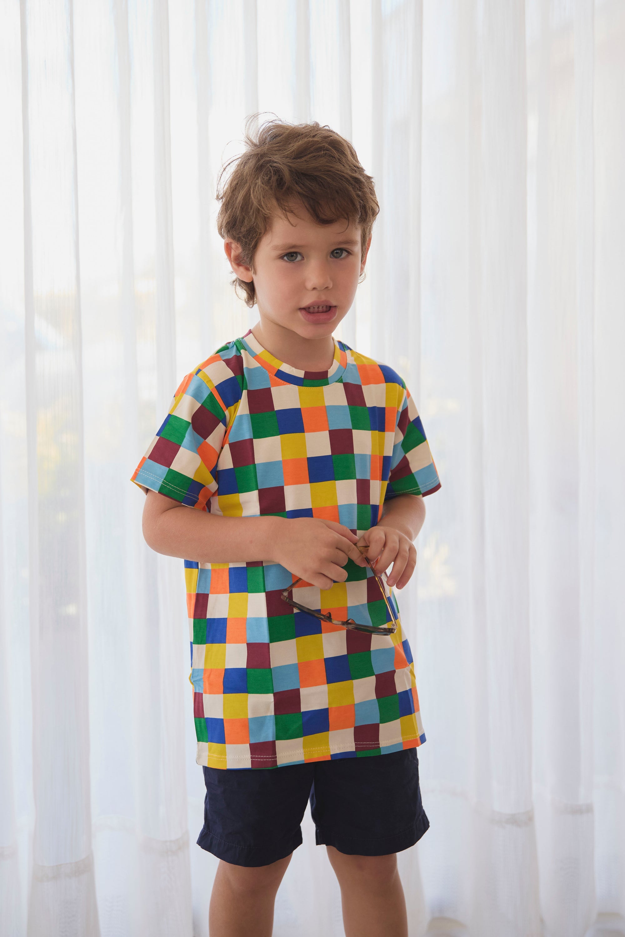 Camiseta Cuadros Coloridos Niños