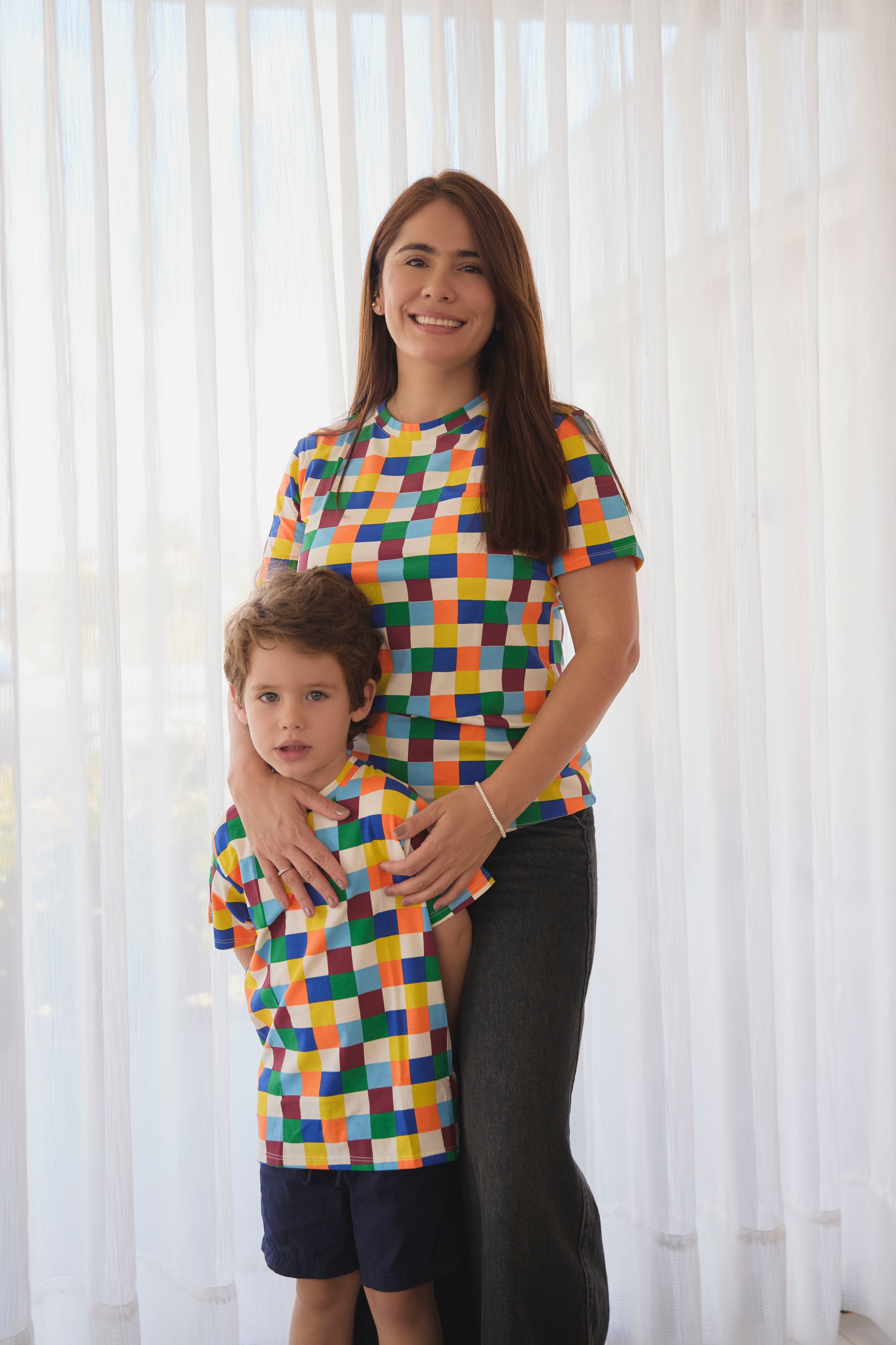 Camiseta Cuadros Coloridos Adulto